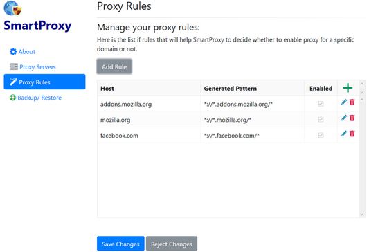 Manage proxy rules