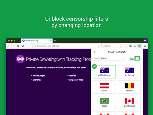 Unblock censorship filters by changing location
