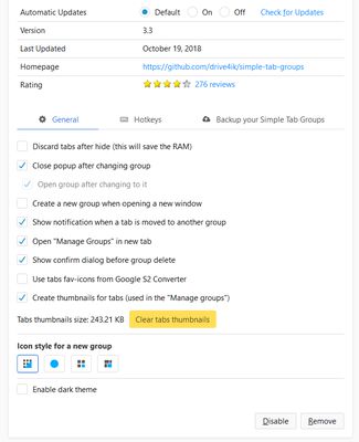 General settings