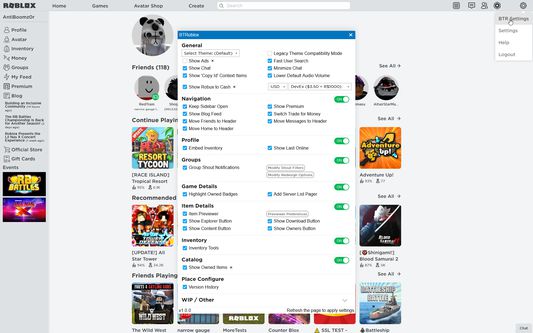 Settings Panel