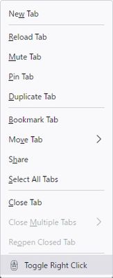 Context Menu on Tab StripMenu ngữ cảnh trên thanh tab