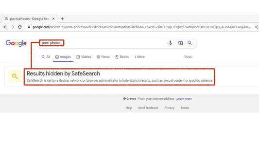 search engine forced to family safe mode
