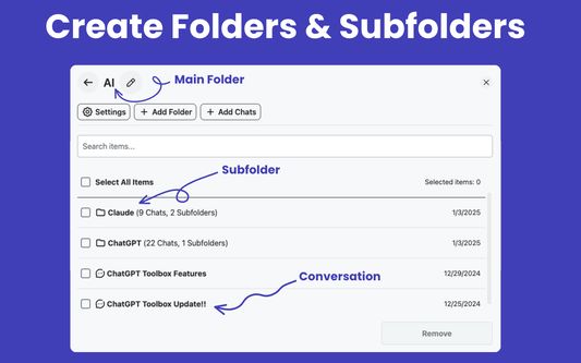 Create folders and subfolders